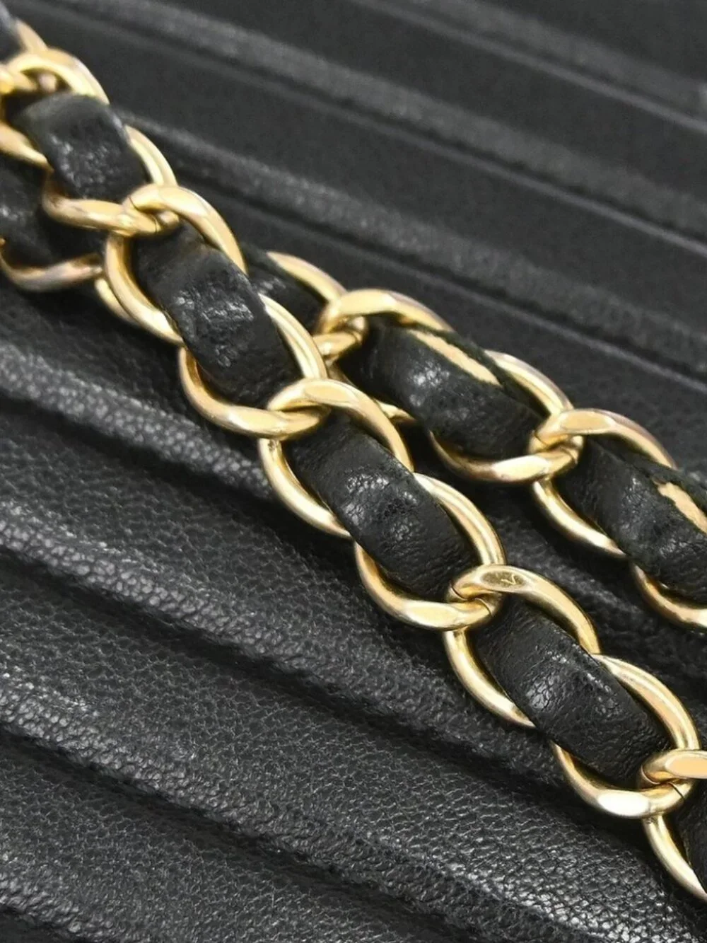 Chanel Black Lambskin Chevron Collar and Tie Flap Shoulder Bag